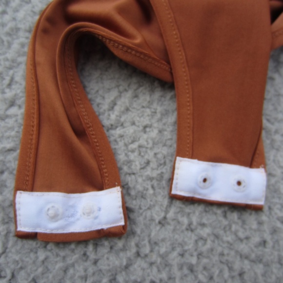 Gimmick by BKE Bodysuit XL Copper Rust Boho Knitted Sweater Cochet Comfy - Picture 12 of 16